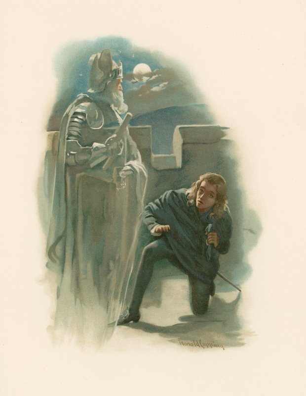 Hamlet i duch ojca autorstwa Harold Copping