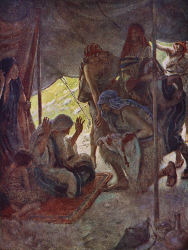 Stary Testament: Płaszcz Józefa (kolorowa litografia) autorstwa Harold Copping