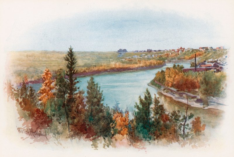 Rzeka Saskatchewan w Edmonton autorstwa Harold Copping