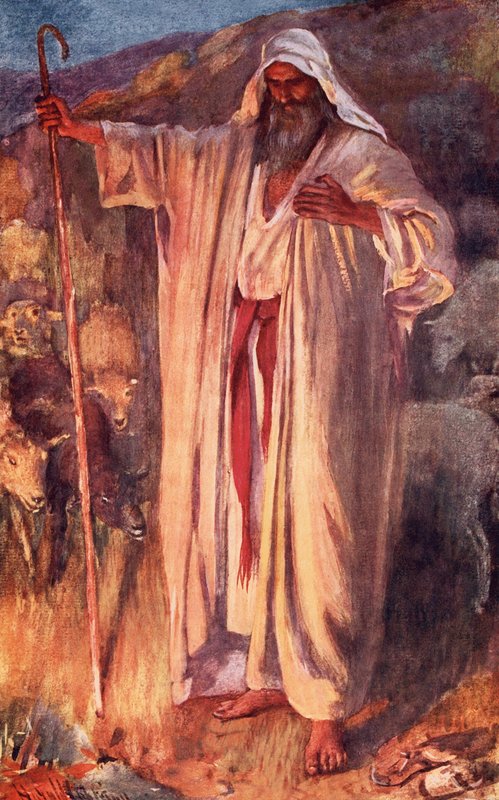 Płonący krzew autorstwa Harold Copping
