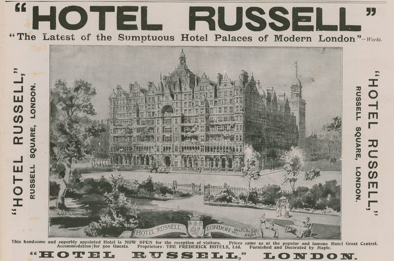 Hotel Russell, Russell Square, Londyn autorstwa Harold Oakley