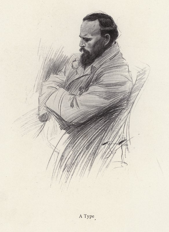 Portret siedzącego mężczyzny (lito) autorstwa Harrison Fisher