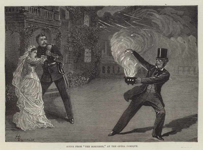 Scena z Czarownika w Operze Comique autorstwa Harry Furniss