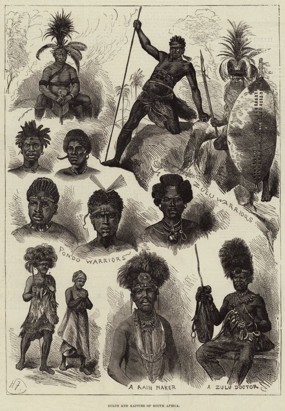 Zulusi i Kaffiry z RPA autorstwa Harry Furniss