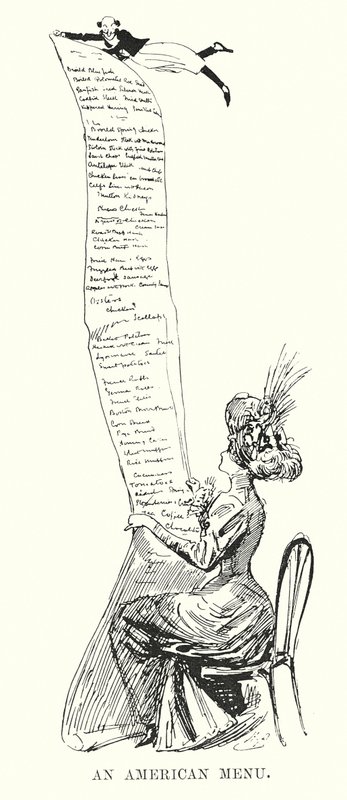 Menu amerykańskie (litografia) autorstwa Harry (after) Furniss