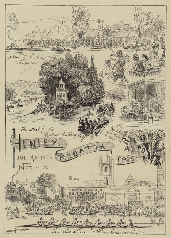 Regaty w Henley, 1876 r. autorstwa Harry Furniss