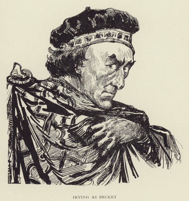 Irving jako Becket autorstwa Harry Furniss