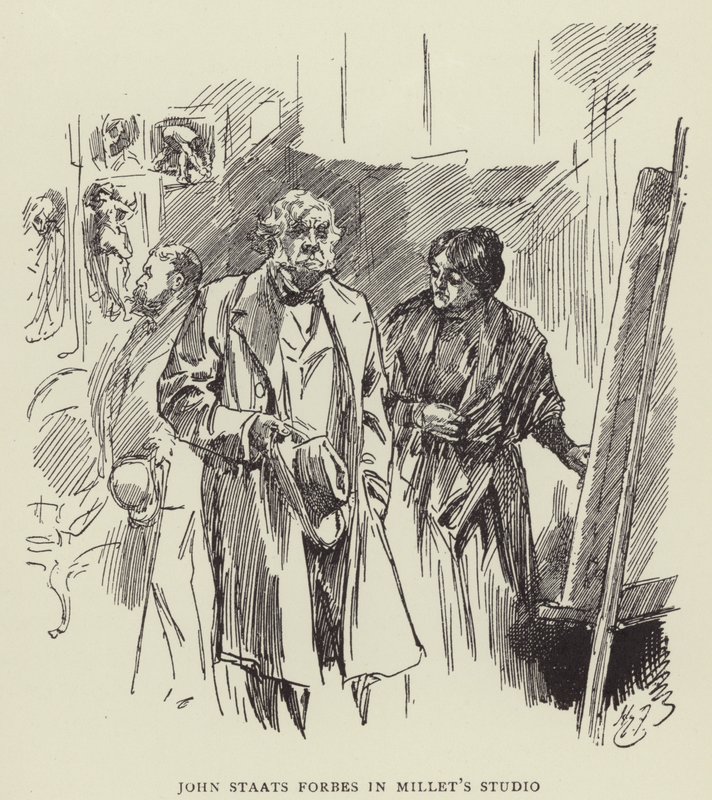 John Staats Forbes w Millets Studio autorstwa Harry Furniss
