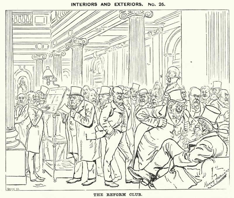 Punch cartoon: The Reform Club (grawerowanie) autorstwa Harry Furniss