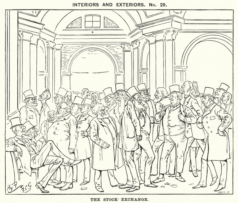 Punch cartoon: The Stock Exchange (grawerunek) autorstwa Harry Furniss