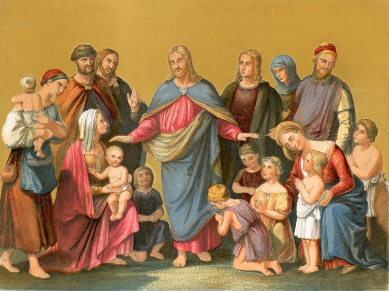 Chrystus błogosławi dzieci autorstwa Heinrich Maria von Hess