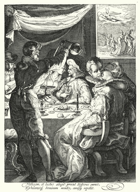 Wieczór (grawerowanie) autorstwa Hendrik (after) Goltzius