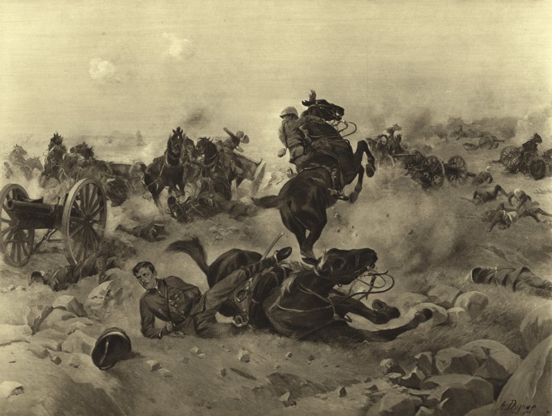 Bitwa pod Colenso, 1899 (grawiura) autorstwa Henri Louis Dupray