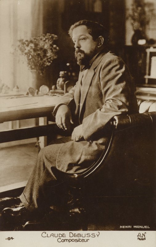 Claude Debussy, francuski kompozytor (1862-1918) (zdjęcie czarno-białe) autorstwa Henri Manuel