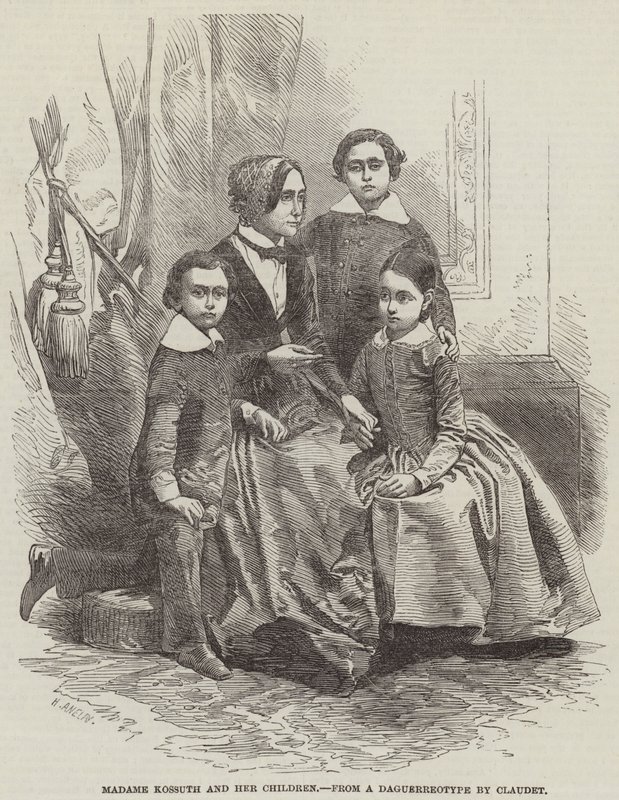 Madame Kossuth i jej dzieci autorstwa Henry Anelay