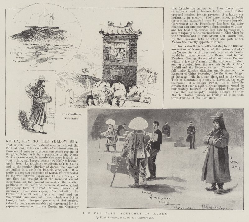 Daleki Wschód, szkice w Korei autorstwa Henry Charles Seppings Wright