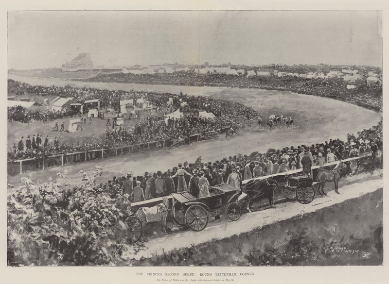 Drugie Derby Księcia, okrągłe Tattenham Corner autorstwa Henry Charles Seppings Wright