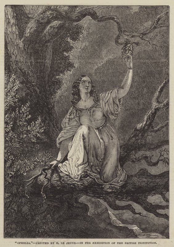 Ofelia autorstwa Henry Le Jeune