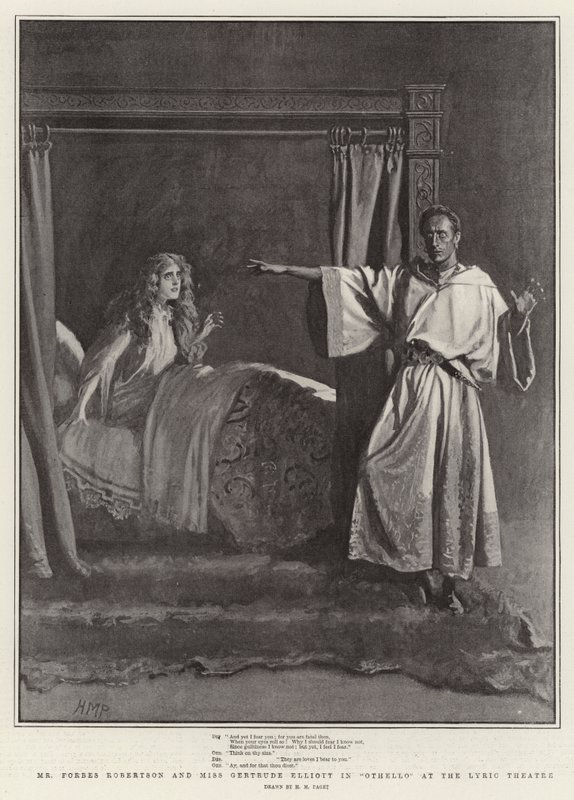 Pan Forbes Robertson i panna Gertrude Elliott w Othello w Lyric Theatre autorstwa Henry Marriott Paget