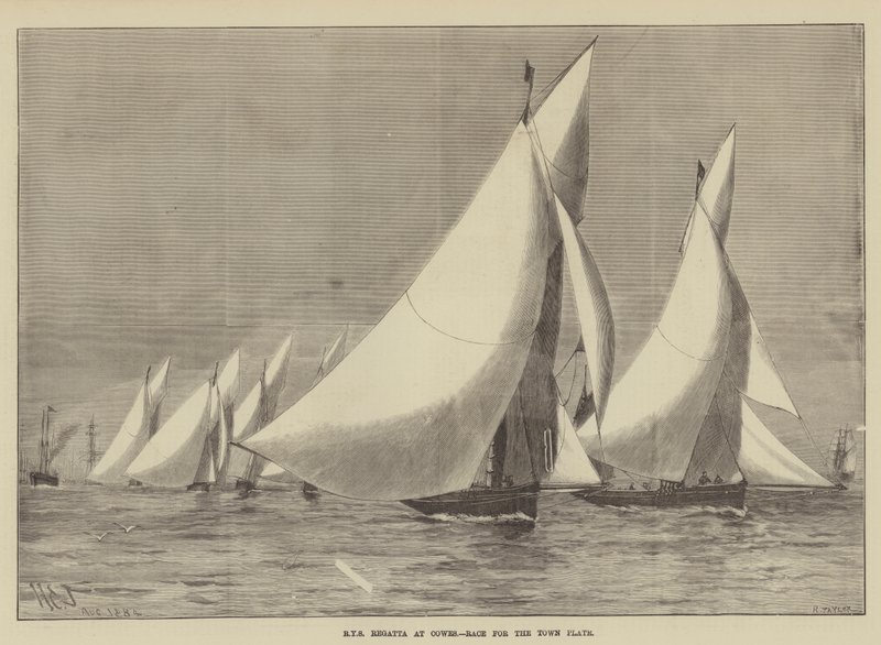 Royal Yacht Squadron Regatta at Cowes, Race for the Town Plate autorstwa Henry Spernon Tozer