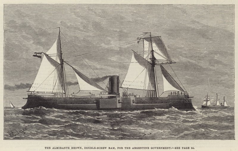 Almirante Brown, Double-Screw Ram, dla rządu argentyńskiego autorstwa Henry Spernon Tozer
