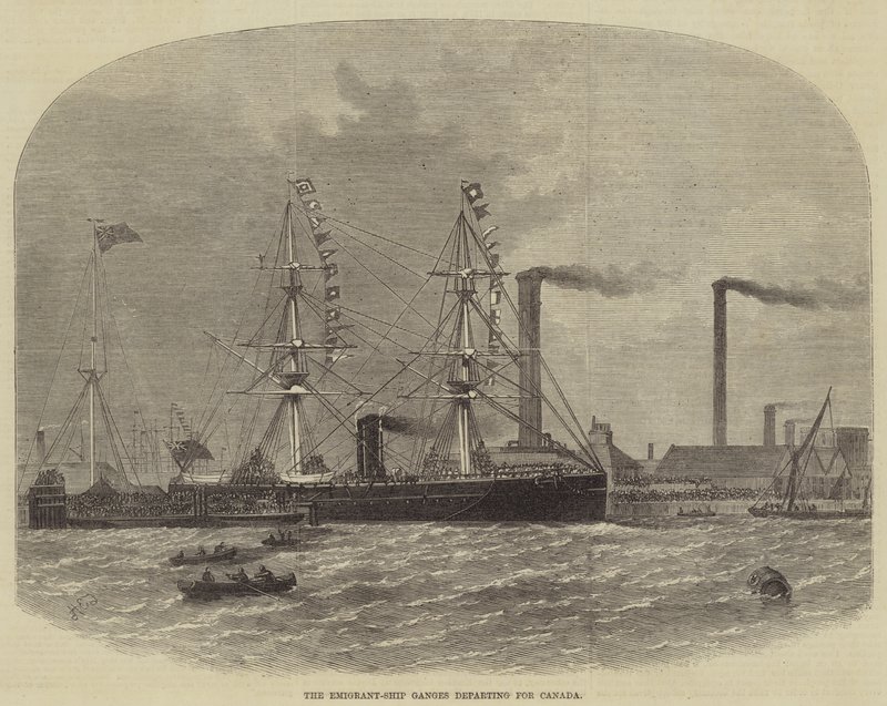 Emigrant-Statek Ganges odlatujący do Kanady autorstwa Henry Spernon Tozer