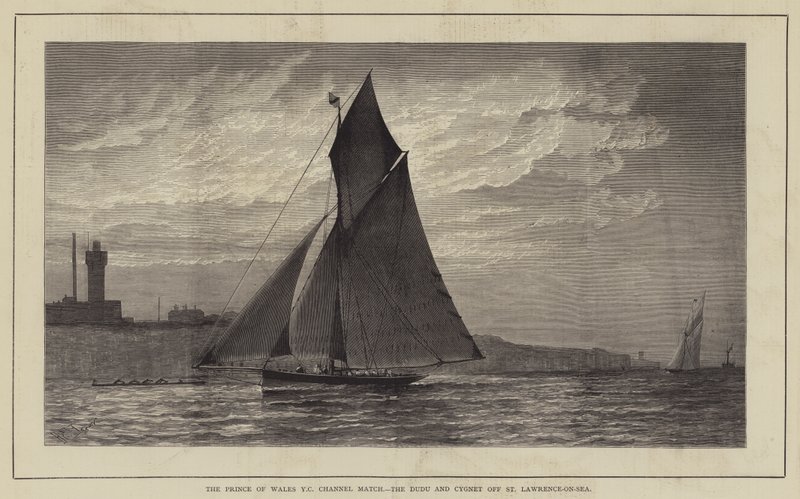 Księcia Walii Yacht Club Match Channel, Dudu i Cygnet przy St Lawrence-on-Sea autorstwa Henry Spernon Tozer