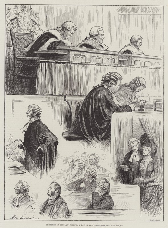 Szkice w sądach, dzień w sądzie Najwyższego Sądu autorstwa Henry Stephen Ludlow