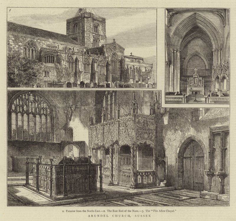 Kościół Arundel, Sussex autorstwa Henry William Brewer