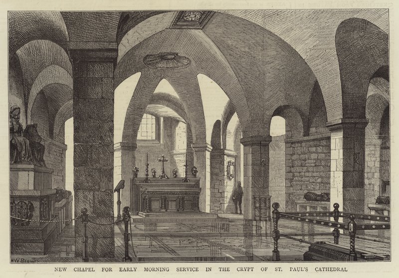 Nowa kaplica do porannego nabożeństwa w krypcie katedry św. autorstwa Henry William Brewer