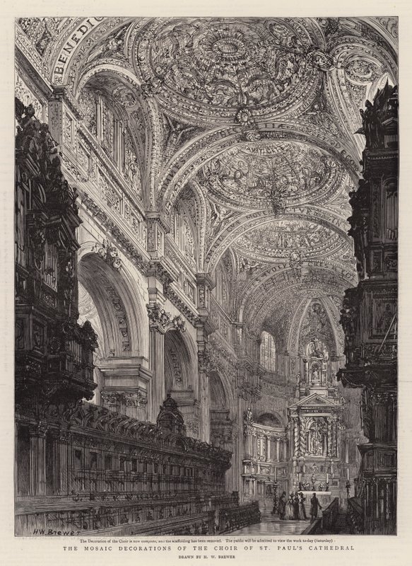 Mozaikowe dekoracje chóru katedry św. autorstwa Henry William Brewer