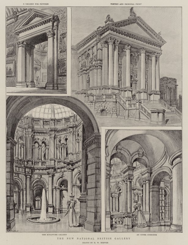 Nowa Narodowa Galeria Brytyjska autorstwa Henry William Brewer