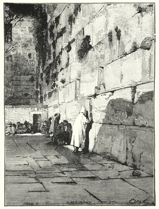 Żydowski Dom Płaczu, Jerozolima (lito) autorstwa Henry Andrew Harper