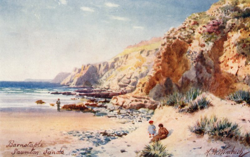 Saunton Sands, Barnstaple (kolorowa litografia) autorstwa Henry B. (after) Wimbush