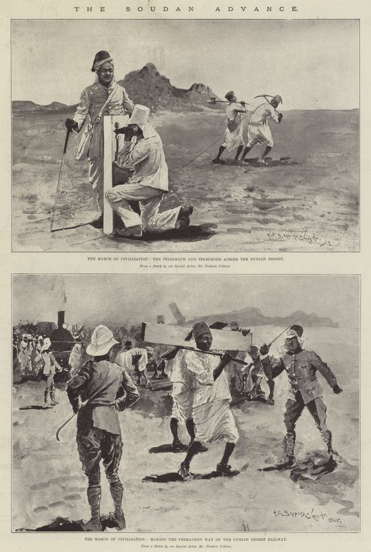 Natarcie Sudanu (lito) autorstwa Henry Charles Seppings Wright