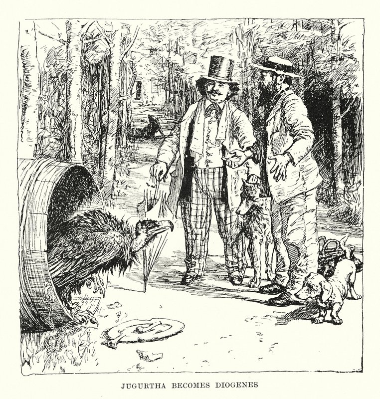 Jugurtha staje się Diogenesem (rycina) autorstwa Henry Justice Ford