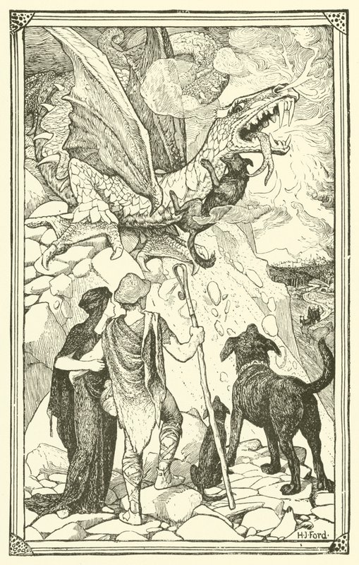 Trzy psy (grawerowanie) autorstwa Henry Justice Ford