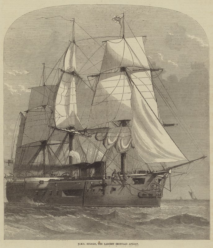 HMS Sultan, największy pancernik na wodzie autorstwa Henry Spernon Tozer