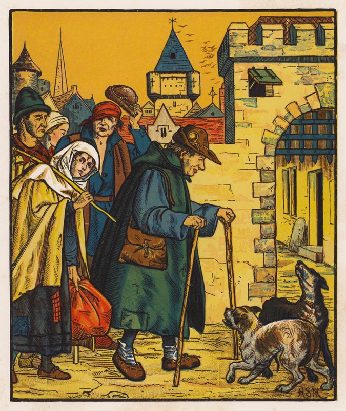 Wesołe żebraczki (kolorowa litografia) autorstwa Henry Stacy (after) Marks
