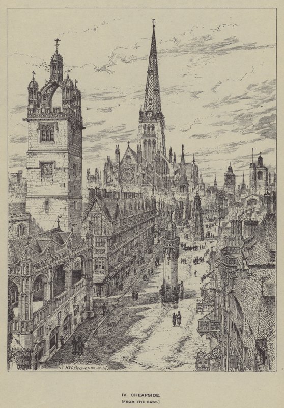 Cheapside, ze Wschodu autorstwa Henry William Brewer