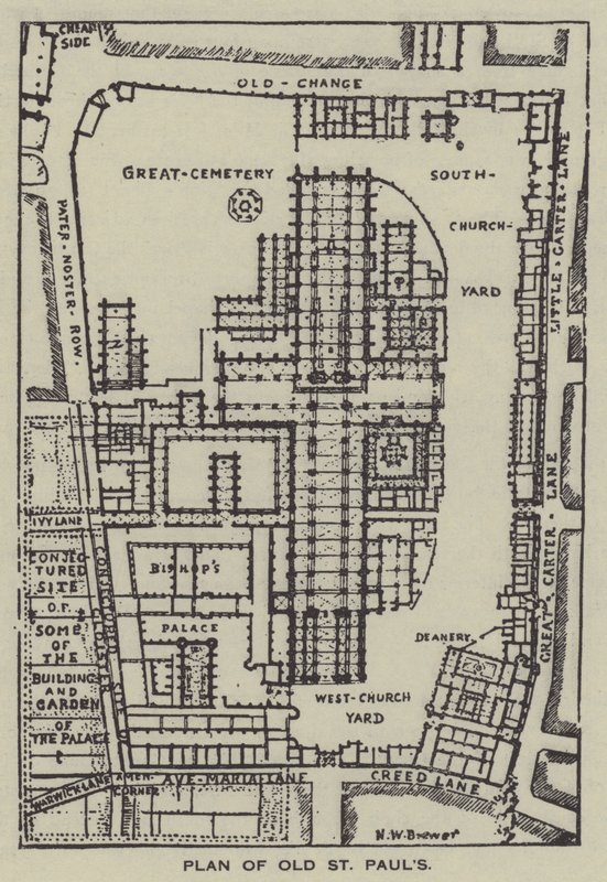 Plan starego św. Pawła autorstwa Henry William Brewer
