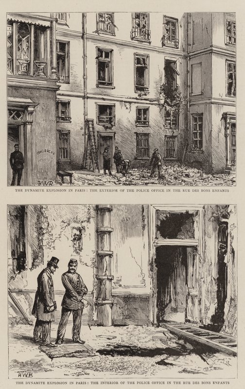 Wybuch dynamitu w Paryżu autorstwa Henry William Brewer