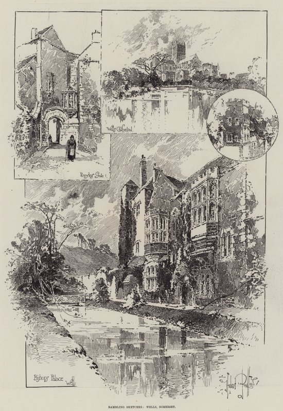 Wędrujące szkice, studnie, Somerset autorstwa Herbert Railton