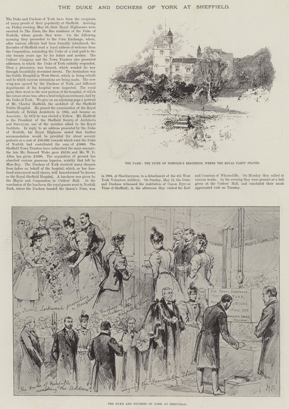 Książę i Księżna Yorku w Sheffield autorstwa Herbert Railton