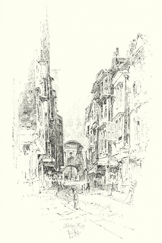 Butcher Row, Londyn (lito) autorstwa Herbert (after) Railton