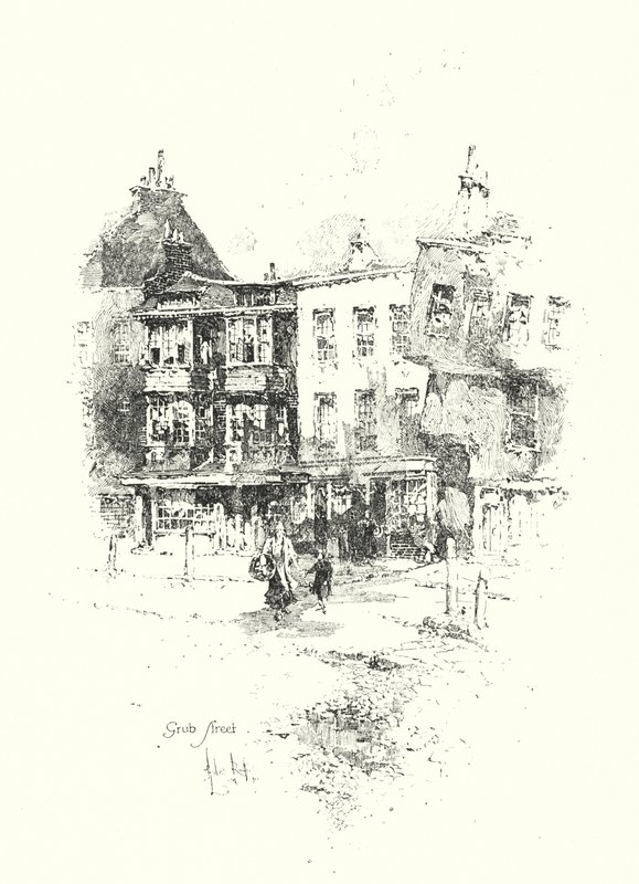 Grub Street, Londyn (lito) autorstwa Herbert (after) Railton