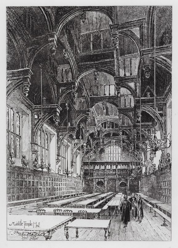 Sala Średniej Świątyni (rycina) autorstwa Herbert (after) Railton