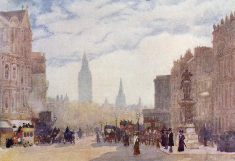 W Charing Cross (kolor lito) autorstwa Herbert Menzies (after) Marshall