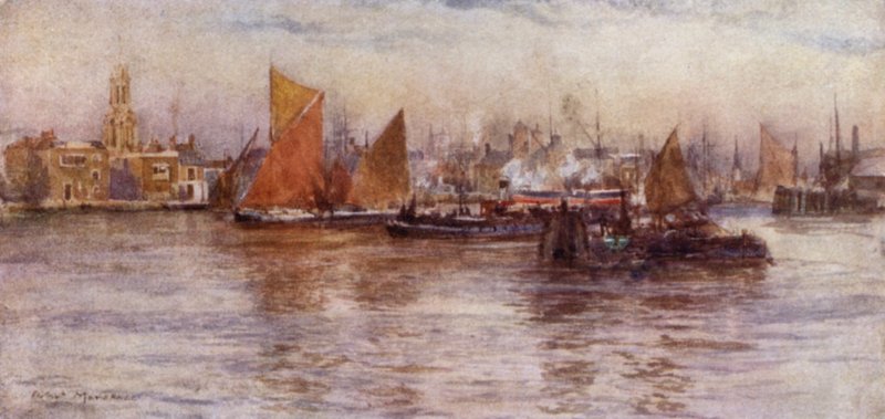 Limehouse Reach (kolor lito) autorstwa Herbert Menzies (after) Marshall