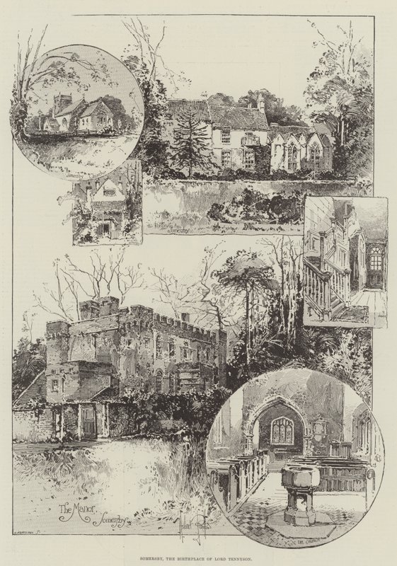 Somersby, miejsce narodzin Lorda Tennysona autorstwa Herbert Railton
